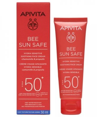 Купить apivita (апивита) крем для чувствительной кожи лица солнцезащитный успокаивающий, spf50 50мл в Бору
