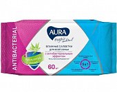 Купить aura (аура) салфетки влажные антибактериальные тропик коктейль 60шт в Бору