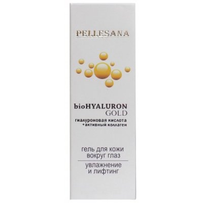 Купить pellesana (пеллесана) гель для кожи вокруг глаз с гиалуроновая кислота+активный коллаген и золото 15 мл в Бору