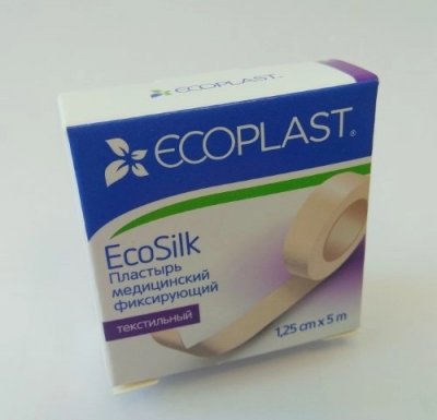 Купить ecoplast ecosilk медицинский фиксирующий текстильный 1,25см х 5м в Бору