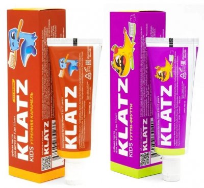 Купить klatz (клатц) набор: зубная паста klatz kids тутти-фрутти 40 мл + утренняя карамель 40 мл в Бору