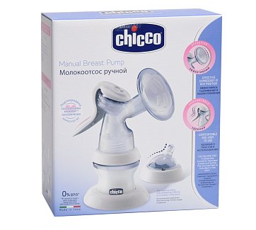 Chicco (Чикко) молокоотсос ручной с бутылочкой Natural feeling 150мл