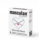 Купить masculan (маскулан) презервативы утолщенные черного цвета black ultra safe 3шт в Бору
