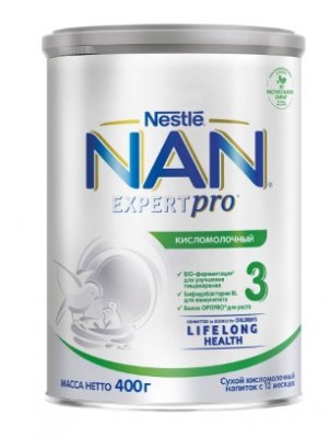 Купить nan 3 (нан) кисломолочный смесь сухая для детей с12 месяцев, 400г в Бору