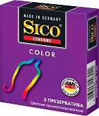 Купить sico (сико) презервативы color цветные 3шт в Бору
