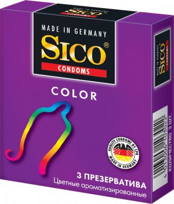 Купить sico (сико) презервативы color цветные 3шт в Бору