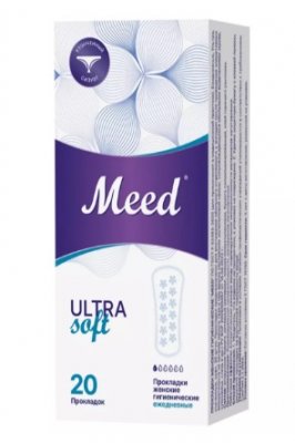 Купить meed ultra soft (мид) прокладки ежедневные ультратонкие усеченные, 20 шт в Бору
