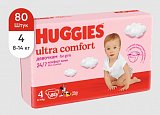 Huggies (Хаггис) подгузники Ультра комфорт для девочек 8-14кг 80шт