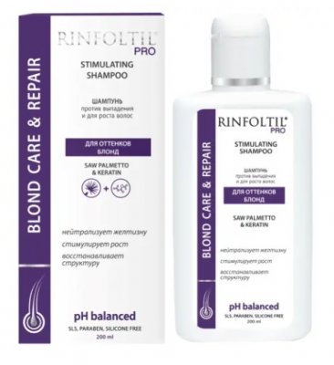 Купить rinfoltil (ринфолтил) про шампунь против выпадения и для роста волос для нейтрализации желтизны, 200мл в Бору