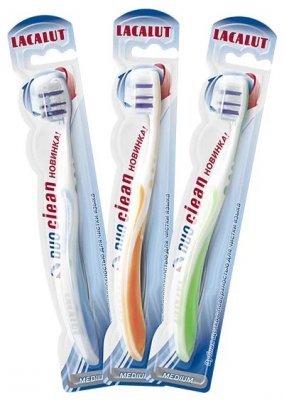 Купить lacalut (лакалют) зубная щетка duo clean средняя, 1 шт в Бору