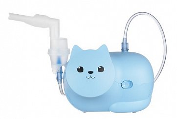 Ингалятор Omron (Омрон), Neko Kat компрессорный детский, голубой