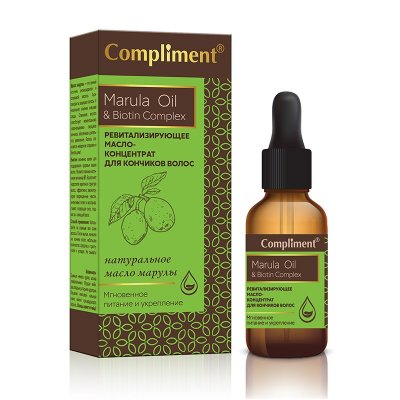 Купить compliment marula oil & biotin complex (комплимент)масло-концентрат для волос ревитализирующее, 25мл в Бору