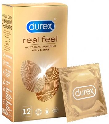 Купить durex (дюрекс) презервативы real feel 12шт в Бору