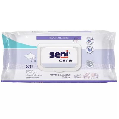 Купить seni care (сени кеа) салфетки влажные для ухода с витамином е 80шт в Бору