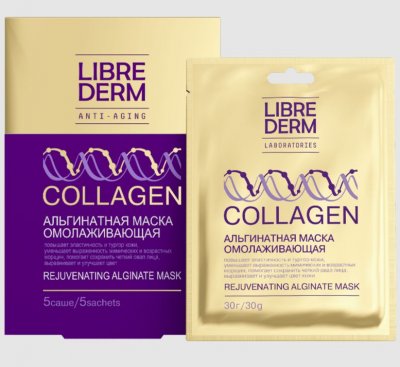 Купить librederm collagen (либридерм) маска альгинатная омолаживающая, 30мл 5шт в Бору