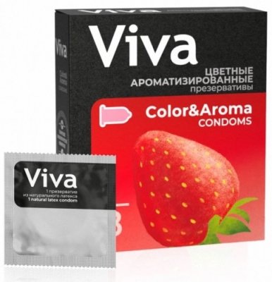 Купить viva (вива) презервативы ароматизированные цветные 3шт в Бору
