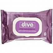 Купить diva (дива) салфетки влажные для снятия макияжа с мицеллярной водой и экстрактом цветов розы, 25 шт в Бору