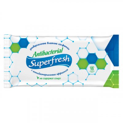 Купить superfresh (суперфреш) салфетки влажные антибактериальные 15шт в Бору