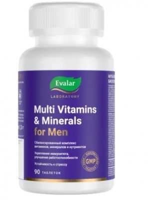 Купить мультивитамины и минералы для мужчин эвалар, таблетки покрытые оболочкой 1,3г, 90 шт бад в Бору