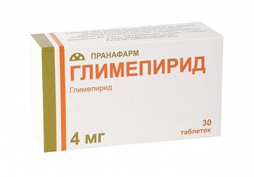 Глимепирид, таблетки 4мг, 30 шт