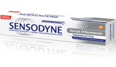 Купить сенсодин (sensodyne) зубная паста экстра отбеливание, 75мл (глаксосмиткляйн, германия) в Бору