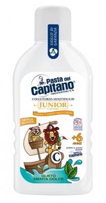 Купить pasta del сapitano junior (паста дель капитано) ополаскиватель для полости рта детский мягкая мята 6+, 400мл в Бору