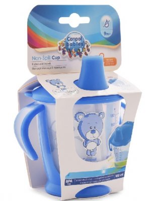 Купить canpol (канпол) чашка-непроливайка с 9 месяцев медвежонок синяя 180 мл в Бору