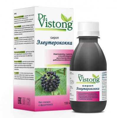 Купить dr vistong (др вистонг) сироп элеутерокка без сахара, флакон 150мл в Бору