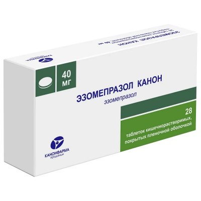 Купить эзомепразол-канон, таблетки кишечнорастворимые, покрытые пленочной оболочкой 40мг, 28 шт в Бору