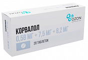Купить корвалол, таблетки 0,58мг+7,5мг+8,2мг 20шт в Бору