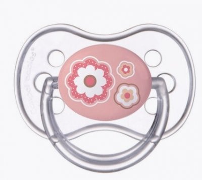 Купить canpol (канпол) пустышка круглая силиконовая 0-6 месяцев newborn baby розовая 1 шт в Бору