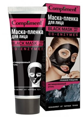Купить compliment black mask (комплимент) маска-пленка для лица co-enzymes, 80мл в Бору
