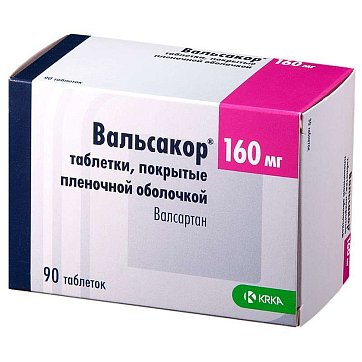 Вальсакор, таблетки, покрытые пленочной оболочкой 160мг, 90 шт