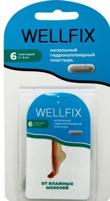 Купить пластырь веллфикс (wellfix) гидроколлоидные 2х6см, 6 шт в Бору