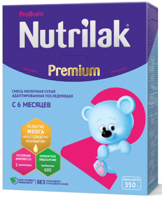 Купить нутрилак премиум 2 (nutrilak premium 2) молочная смесь с 6 месяцев, 350г в Бору