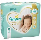 Купить pampers premium care (памперс) подгузники 0 для новорожденных 1-3кг, 22шт в Бору