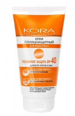 Купить kora (кора) солнцезащитный крем для лица и тела 150мл spf 40 в Бору