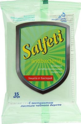 Купить salfeti (салфети) салфетки влажные антибактериальные чайное дерево 15шт в Бору