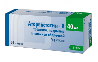 Купить аторвастатин-к, таблетки, покрытые пленочной оболочкой 40мг, 30 шт в Бору