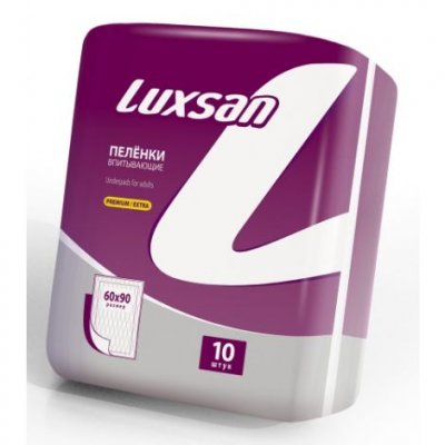 Купить luxsan (люксан) пеленки впитывающие премиум экстра 60х90см, 10 шт в Бору
