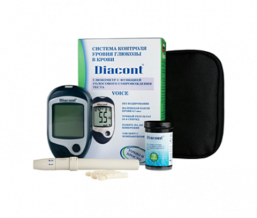 Глюкометр Diacont Voice (Диаконт Войс) говорящий, комплект