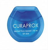 Купить curaprox (курапрокс) зубная нить вощенная с мятой, 50м, df834 в Бору