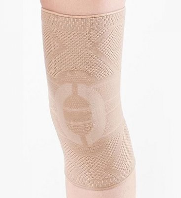 Купить бандаж на коленный сустав бежевый фиксация с силиконом habic, обхват 43-46см размер 7 в Бору