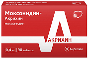 Купить моксонидин-акрихин, таблетки покрытые пленочной оболочкой 0,4мг, 90 шт в Бору