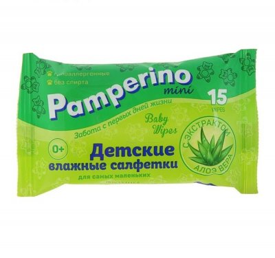 Купить pamperino (памперино) салфетки влажные детские, 15 шт в Бору