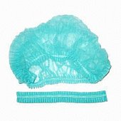 Купить шапочка-берет шарлотта нестерильная спанбонд плотность18/м2, длина 53см, бирюзовая 25 шт в Бору