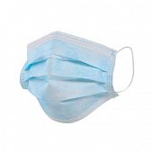 Купить маска медицинская трехслойная  нестерильная на резинке голубая, 1 шт в Бору