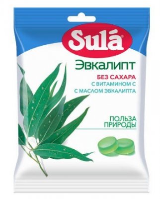 Купить зула (sula) леденцы для диабетиков эвкалипт, 60г в Бору