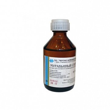 Муравьиный спирт, раствор для наружного применения спиртовой 1,4%, 50мл Муравьиный спирт, раствор для наружного применения спиртовой 1,4%, 50мл