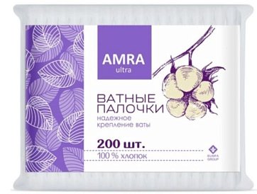 Amra (Амра) ватные палочки пакет, 200шт